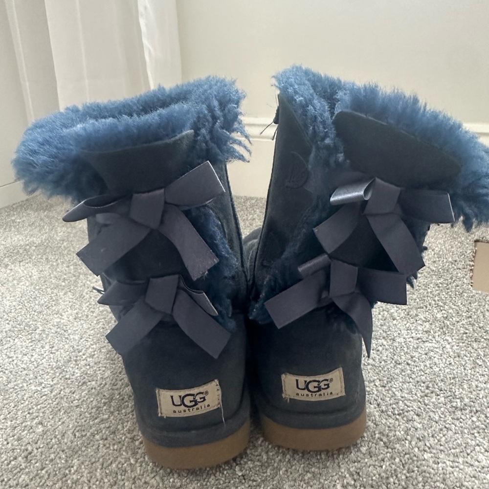 Blue UGG Bailey Bow Boots